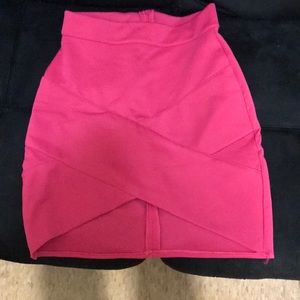 Pink high waisted pencil skirt